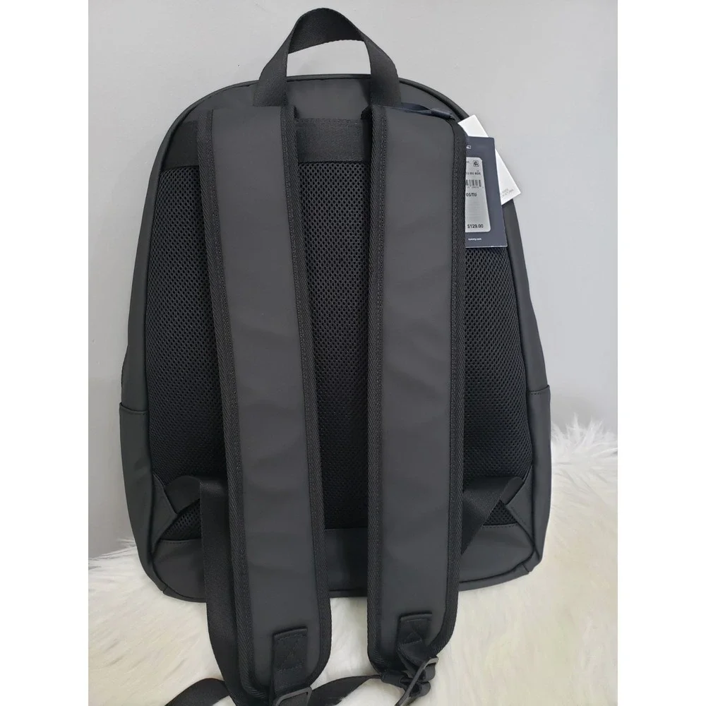 NEW TOMMY HILFIGER‎ Backpack LAPTOP Black Dome Stripe Logo Mens Travel School